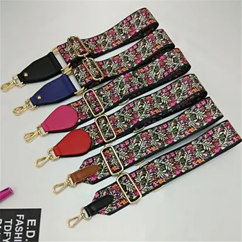 

HJKL width adjustable straps one shoulder straps lady handbags replace oblique cross national wind long shoulder strap bag gift