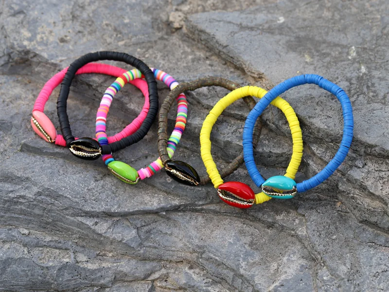 VONNOR Handmade Fashion Fimo Bracelets for Women Jewelry boho Shell Stone Crystal Strand Bracelet Femme Accessories
