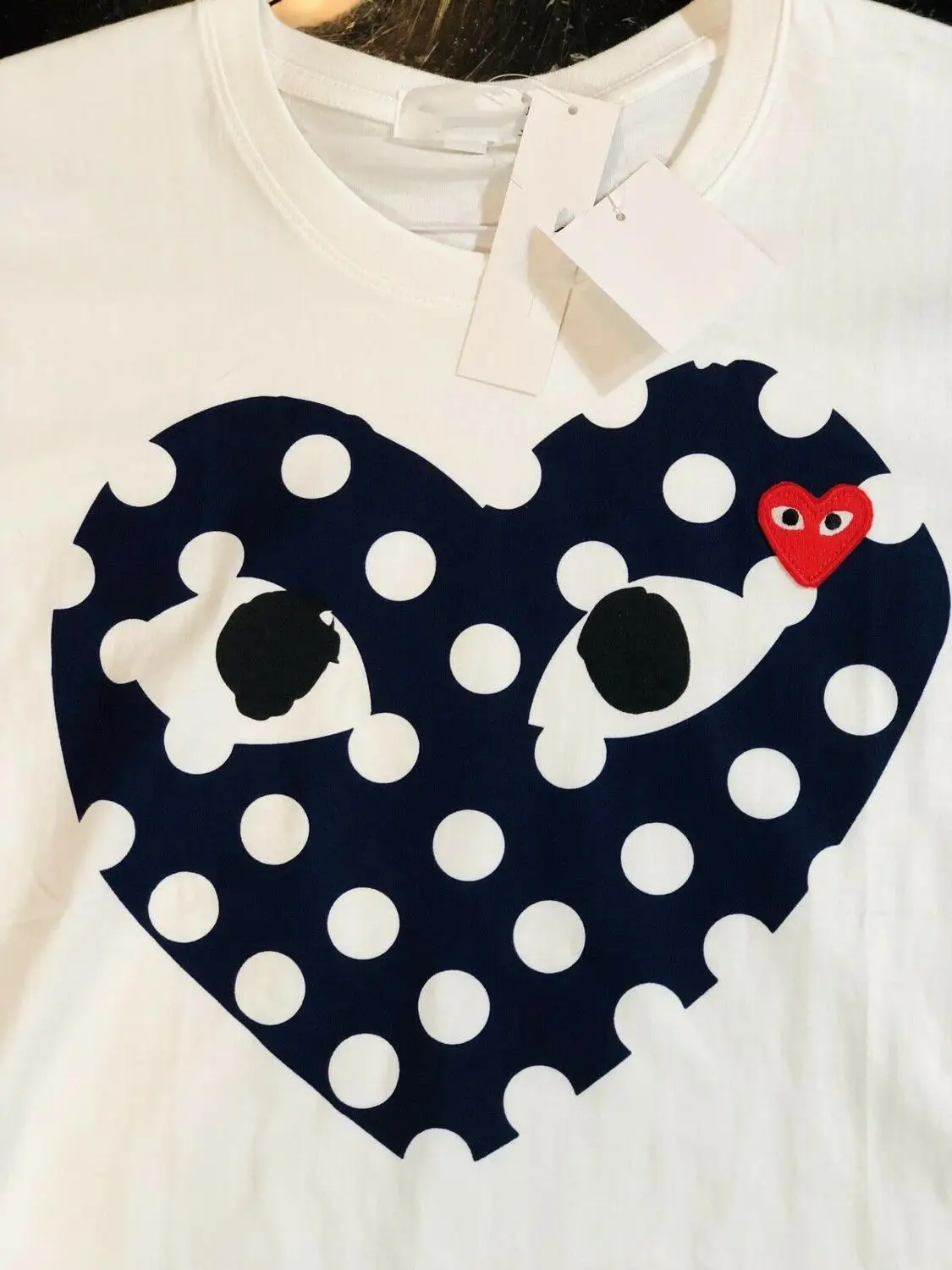 Comme Des Garcon PLAY Blue игра CDG красное сердце Garcons футболка с коротким рукавом| |