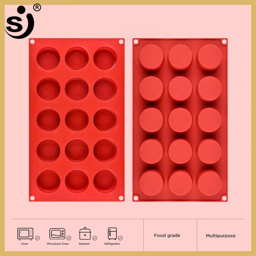 Flat Round Silicone Silicone Molds Cake Decorating Tool Bakeware Safety Certificate Chocolate Decorations 3d Candy Cake Baking afbeelding