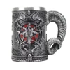 Baphomet pentagramme corne tasse résine peint à la main et poli rétro tasse en acier inoxydable liner Cool tasse gothique cuisine Bar Drinkware ► Photo 1/6