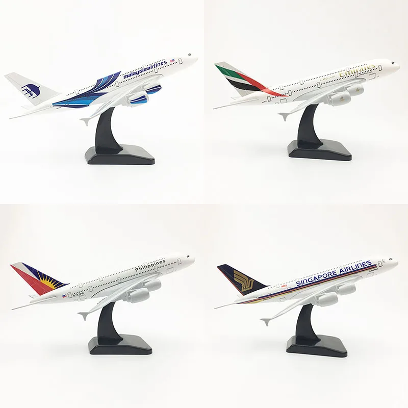 Модель самолета из сплава 20 см Air 380 A380 тайский Катар корейские авиакомпании |
