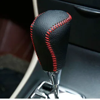 

Car Styling Leather Cover For Toyota Corolla RAV4 2014-2019 Automatic Gear Head Shift Knob Gear Shift Collars Case