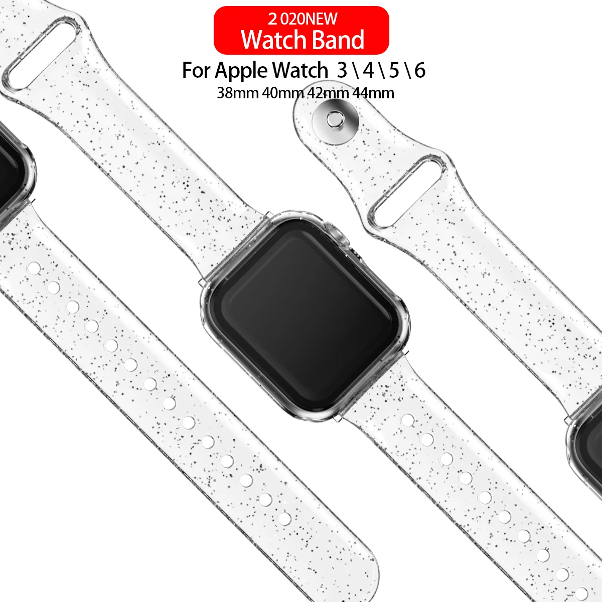 Soft Silicone Bands for Apple Watch Strap 45mm 41mm 44mm 40mm42mm38mm Glitter Women Sports Wristband for iWatch 7/6/5/4/3/2/1/SE