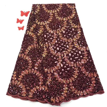 

Luxury Brocade Lace Fabric for Wedding Party Dress High Quality African Jacquard Fabric Lace Nigerian French Tulle Lace DF012