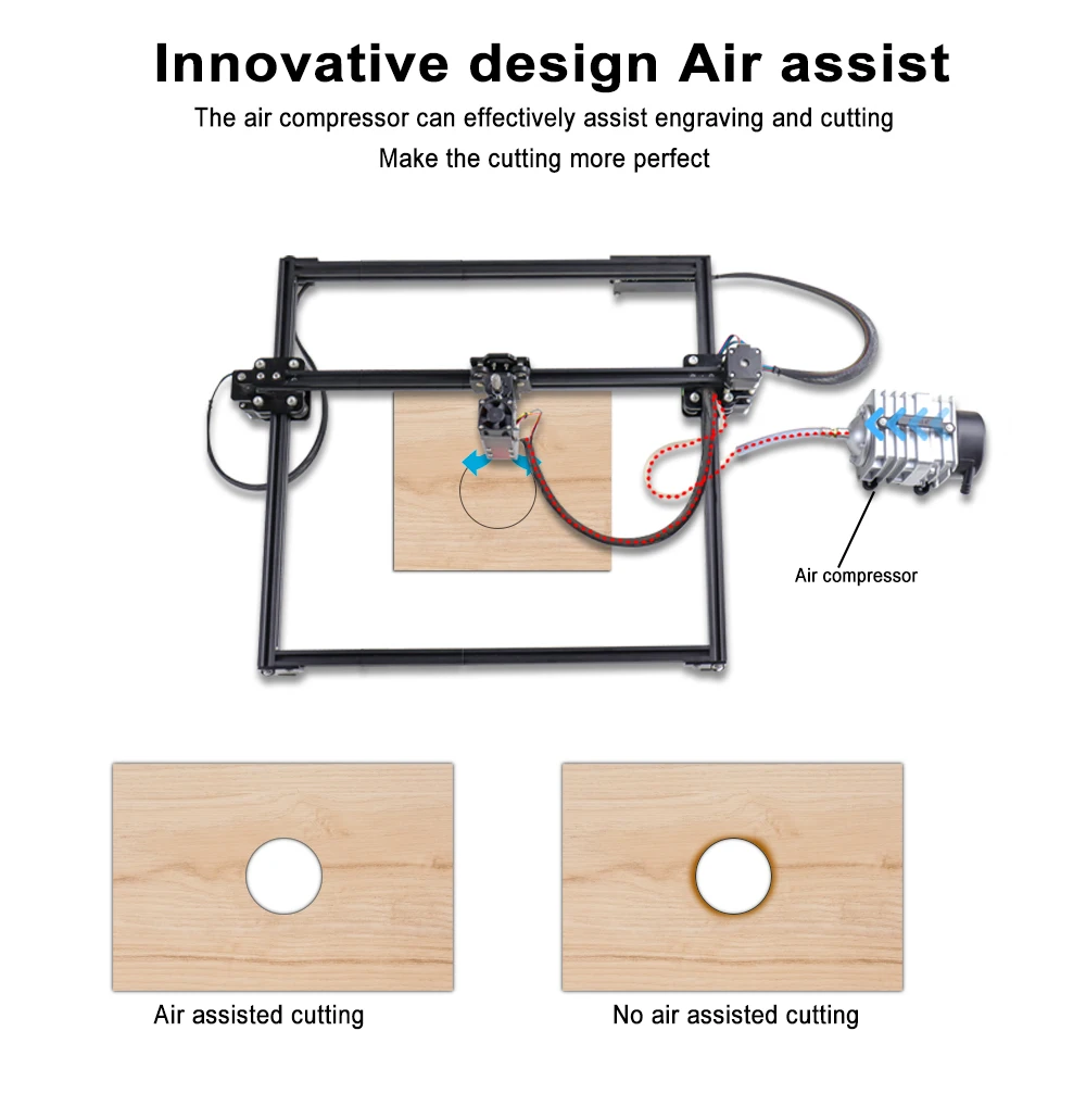 ZBAITU Laser Engraver Cutter, 80W Laser Engraving Cutting Machine, High Power Laser Module with Air Assisted/Wifi Offline wood saw machine