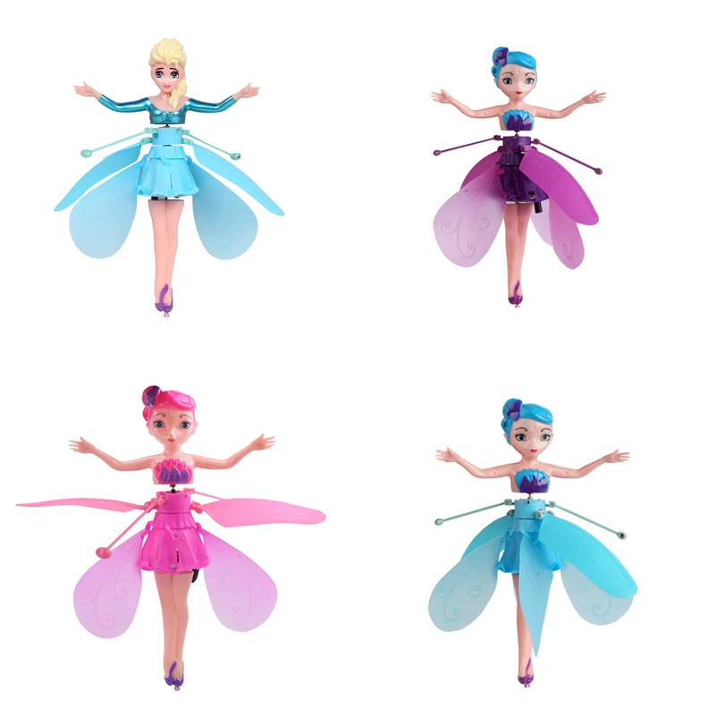 Princesa Elsa voladora y Juguete musical, 4 estilos, Sensor infrarrojo, Control remoto