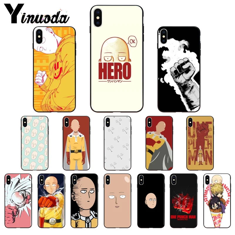 

Yinuoda One Punch Man Hero Characters Soft Silicone Black Phone Case for iPhone 8 7 6 6S Plus 5 5S SE XR X XS MAX Coque Shell