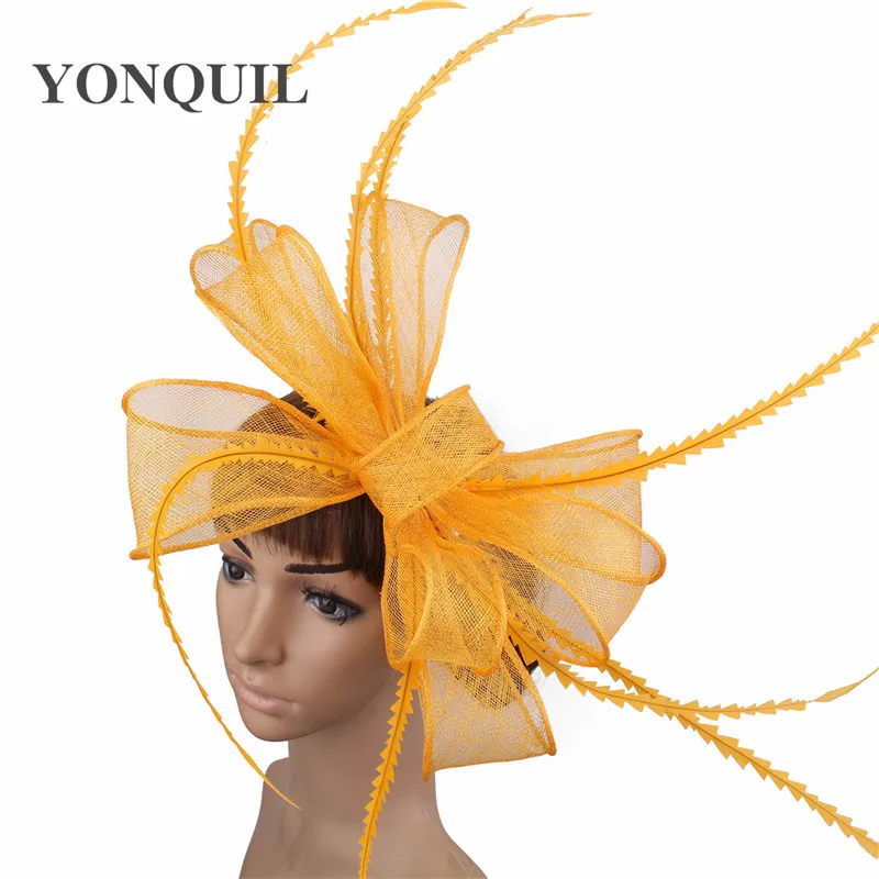 Розовый sinamay millinery Коктейльная шляпа основа Чародейка головные уборы вечерние для торжественных случаев Свадебные перьевые аксессуары Высокое качество MYQ035