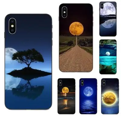 Clear TPU Custom Case Mobile Cover Design Shell Moonlight Reflection Sea Night Sunset | Мобильные телефоны и аксессуары