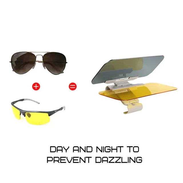 2 in 1 Auto Sonnenblende Anti Sonnenlicht Dazzling Glas Goggle Tag Nacht  Vision Innen Fahren Spiegel UV Falten Flip unten Klare Sicht - AliExpress