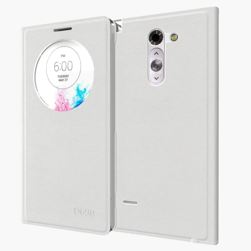 Модный чехол с окошком для LG G3 Stylus D690 D690N Роскошный кожаный флип сумка мобильного
