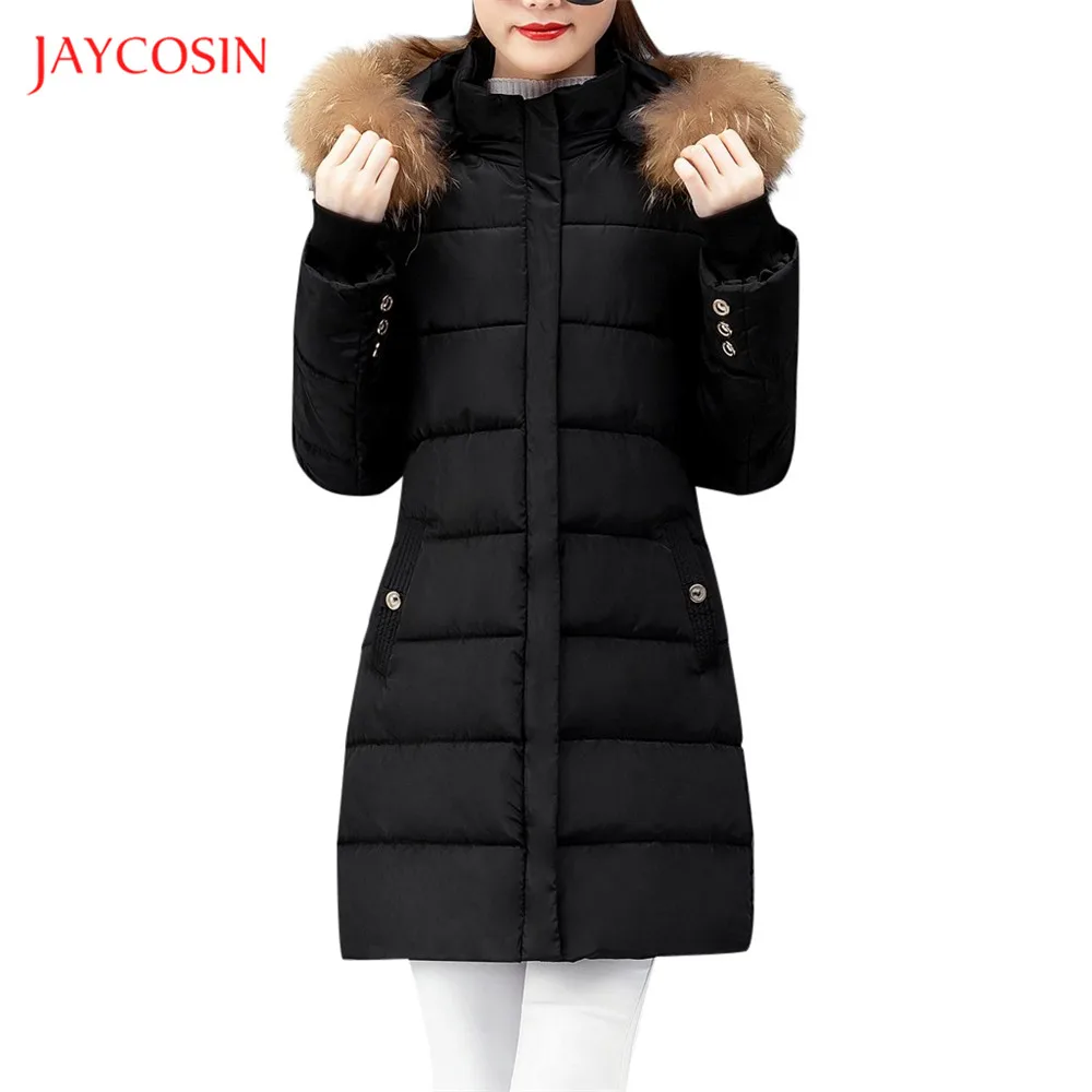 Joycosin, зимняя женская куртка, модное женское пальто, одноцветное, на молнии, с длинным рукавом, повседневная женская верхняя одежда, с капюшоном