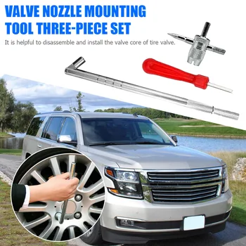 

3pcs/set Tire Repair Valve Core Remover Stem Puller 4 Way Tool Daily Maintenance Replacement Tools for Car Bicycle