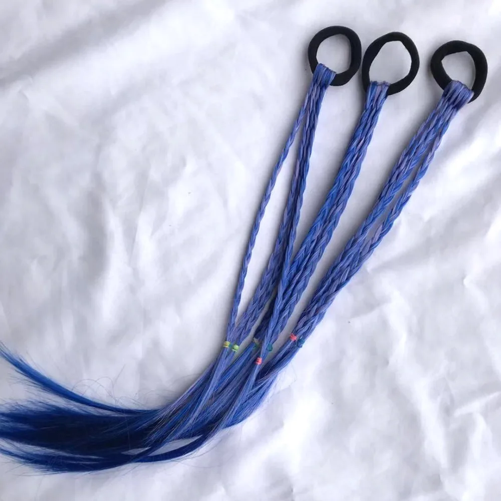Новинка, цветной парик для девочек, конский хвост, украшение для волос, парик, повязка на голову, резинки, резинки для волос, головные уборы для детей, крученая тесьма, веревка для волос