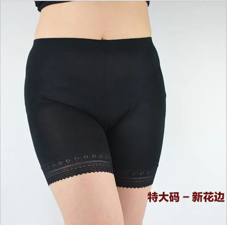 MAX 150KG Plus size High elastic gloss pants,anti chafing legs for larger pants Safety Short Pants women 309