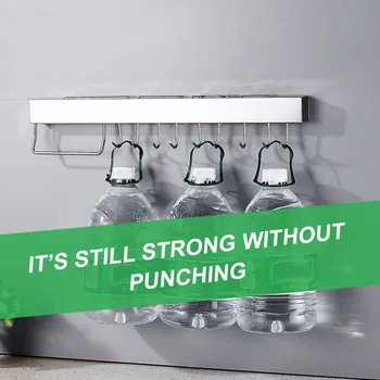 

Cutlery Rack Modern With Hooks Stainless Steel Organizer Kitchen Utensil Holder Multifunctional Wall Mounted Durable Hanger