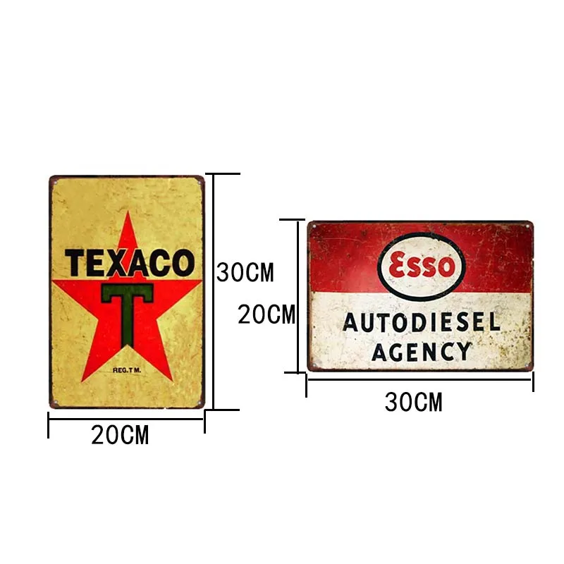 Motor Oil Signs Garage Metal Plaque Gas Station Tin Plate Retro Poster Home Decorative 20x30cm