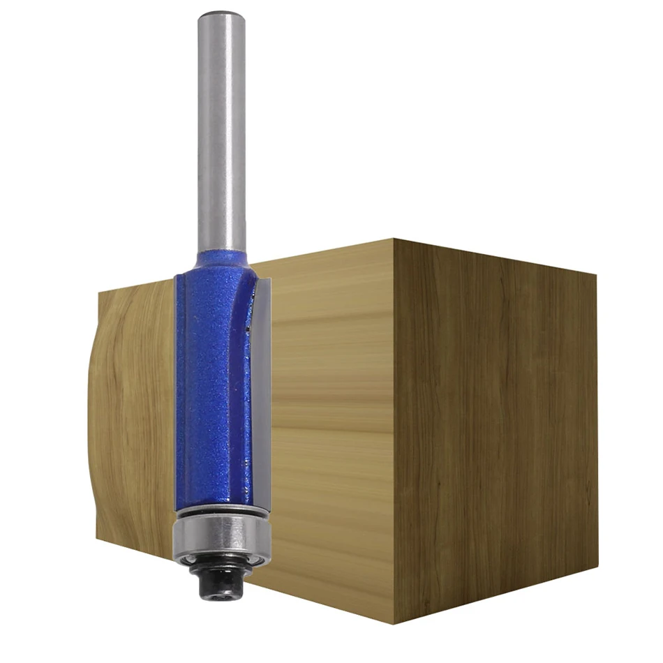 1/4 Shank Milling Cutter Woodwork Trim Router Bit With Bearing For Wood Template Pattern Bit Tungsten Carbide For Woodworking