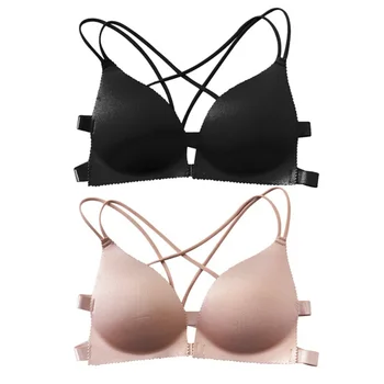 

New Women Wireless Sexy Bra Deep V Backless Seamless Soft Cup Bras Underwear Invisible Thin Cup Padded Comfortable Underwear