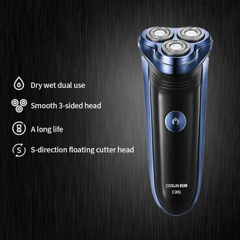 

men trimmer shaver rechargable Low noise three blade triple-heads shaver 3D