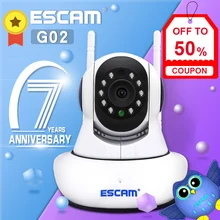ESCAM G02 720P Wireless WIFI IP Camera Home Security Pan/Tilt Camera w/ Night Vision Two-way Audio For Baby Elder Pet