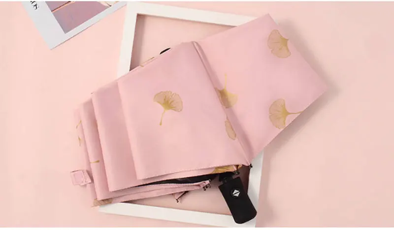 Automatic Black Coating Coated Sun Umbrella Sunscreen Windproof Umbrella Ladies Dual-Use Folding Umbrella