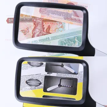 

Lvcky Reading Magnifying Glass, 2X Rectangular Magnifier with 5 Dimmable LED Lights