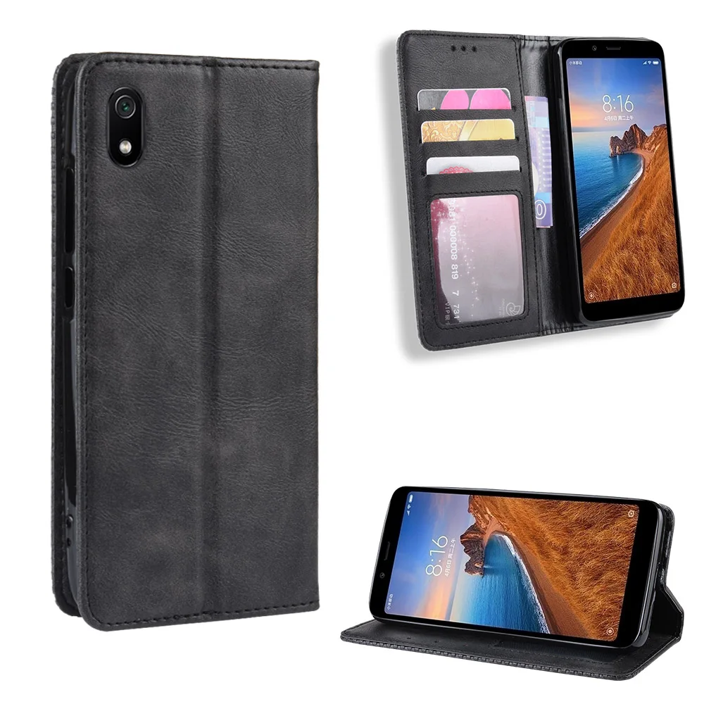 Магнитный винтажный кожаный чехол Премиум Coque для Xiaomi Redmi 7A Redmi7A чехол 5,45 дюймов флип фривольный анти осенний чехол