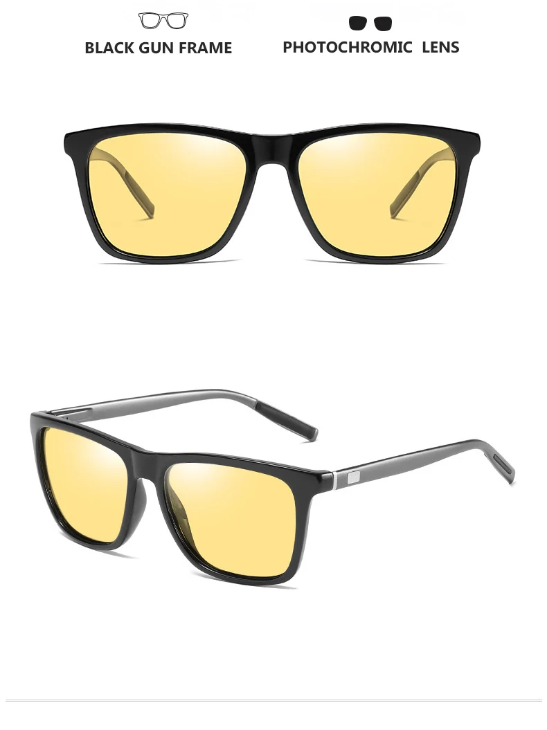 Square Women Leopard Photochromic Sunglasses Men Day Night Vision Driving Glasses Polarized Female Chameleon lentes de sol mujer