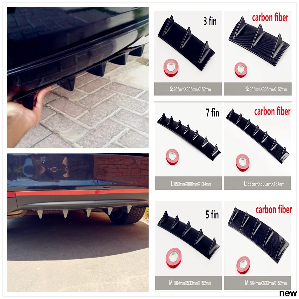 

car Rear Bumper Lip Diffuser Fin ABS air shark for Kia Sportage Sorento Sedona ProCeed Optima K900 Soul Forte5