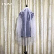 

Two Layers Elegant short Wedding Veil crystal Bridal Veils white Ivory Wedding Accessories with comb Veu de Noiva