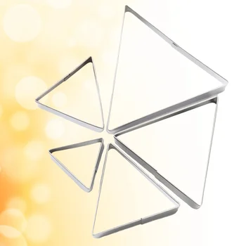 

5 Pcs Stainless Steel Triangle Biscuit Cutters Sweets Pancake Cutting Dies Home Baking Tool Embossing Molds (Silver)