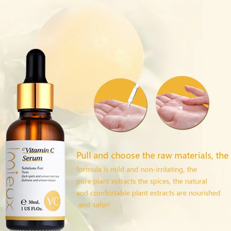 30ml Vitamin C Whitening Essence Moisturizing Shrinking Pores Firming Skin Face Serum New