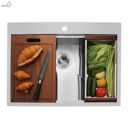 28 X 22 Inch Drop In Kitchen Sink Workstation Ledge 18 Gauge Stainless Steel Sink Modern Single Bowl Kitchen Sink