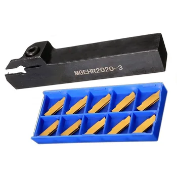 

MGEHR2020-3 Lathe Grooving Parting Cutter Tool Holder +10 Pcs MGMN300 3mm Insert