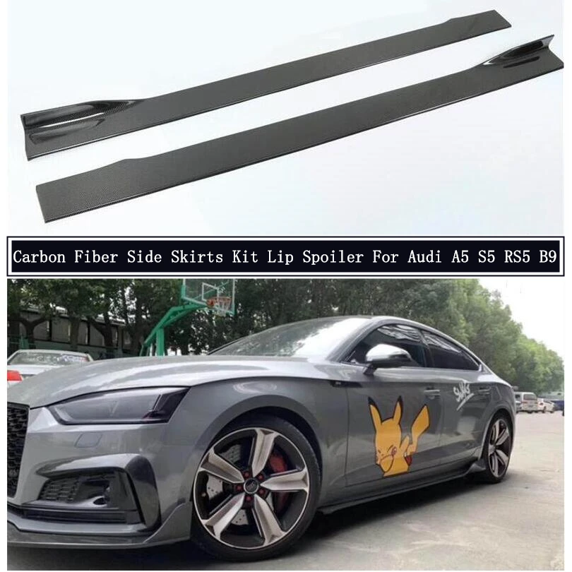 Per Audi A5 S5 Rs5 B9 2017 18 2019 2020 2021 Kit Gonne Laterali In Fibra Di Carbonio Kit Divisori Per Labbra Copertura Trim Spoiler Accessori Auto