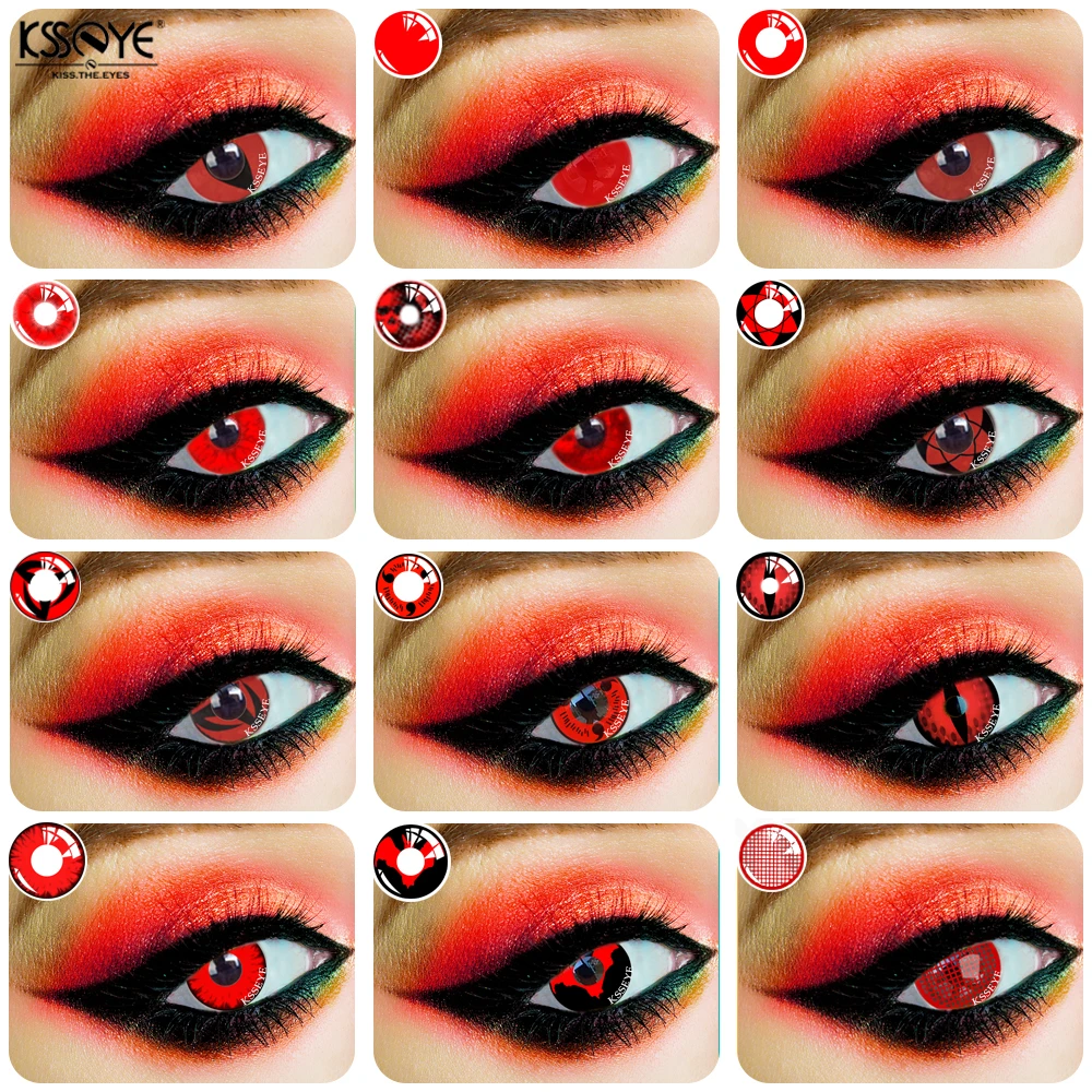 

Red Contact Lenses For Cosplay Halloween Contact Lens Multiple Choice 1 Pair 2 Pieces Free Case Free Shipping Anime Eye Contact