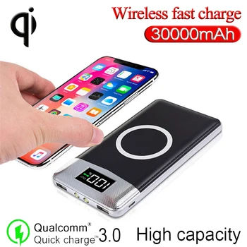 

Power Bank Wireless Charging 30000 mAh Mobile Phone Fast Charger Portable Outdoor Travel Charger LCD Digital Display Powerbank