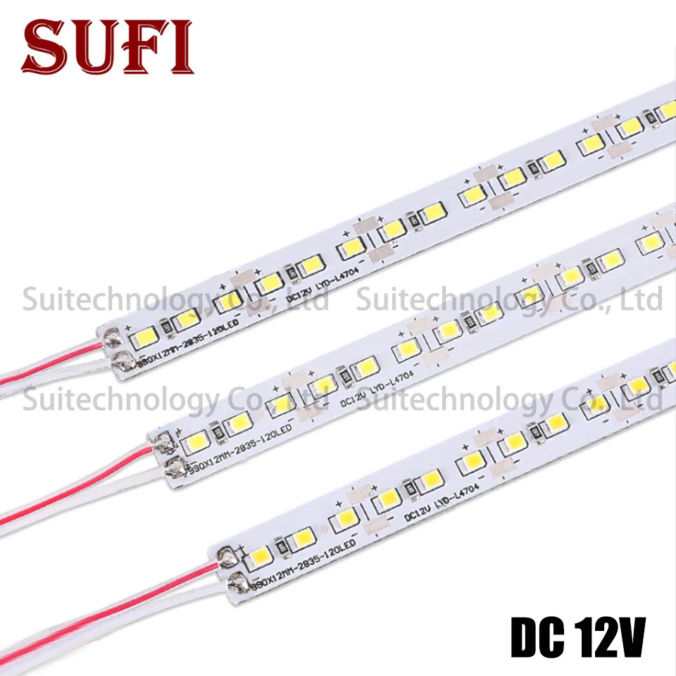 10 шт. SMD 2835 жесткий полосу DC12V Светодиодные ленты светильник жесткий бар светильник 50 см светодиодный жесткий полосу теплый белый натуральный белый холодный белый