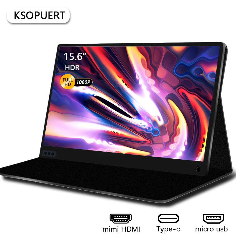 Портативный монитор KSOPUERT игровой Full HD IPS с USB C Mini HDMI Type для ноутбука ПК телефона Xbox
