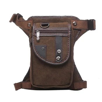 

Portable Multi Pocket Travel Outdoors Pouch Drop Leg Bag Waist Pack Canvas Retro Belt Motorcycle Fashion Cycling Adjustable