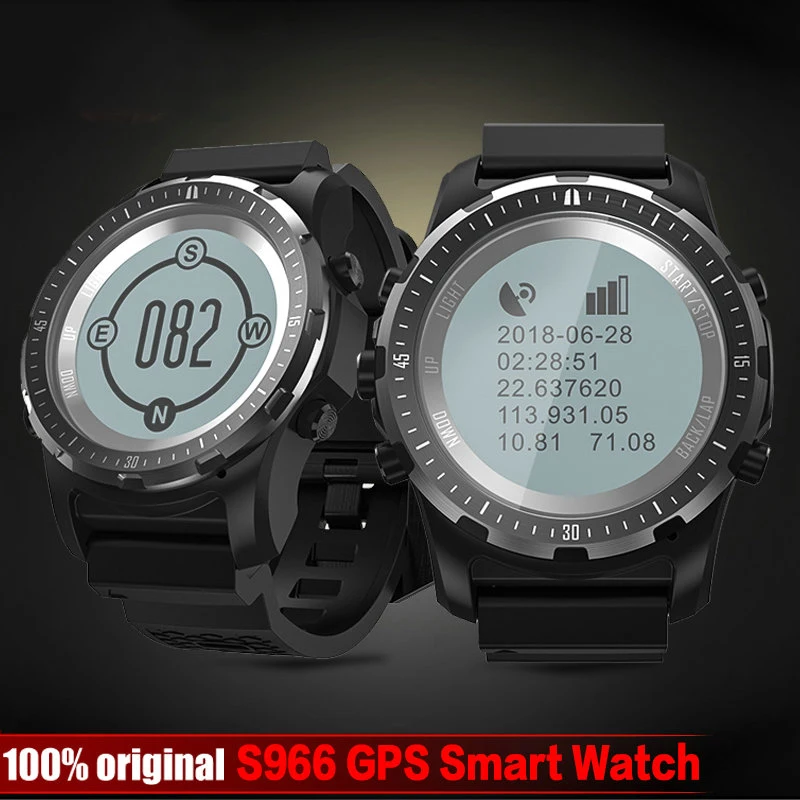 S966 gps Смарт-часы для мужчин пульсометр фитнес-трекер компас высота Bluetooth Air pressure Sport ECG Smartwatch для Android IOS