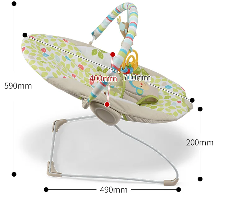 Детское кресло качалка музыкальное вибрирующее регулировочный шейкер колыбель