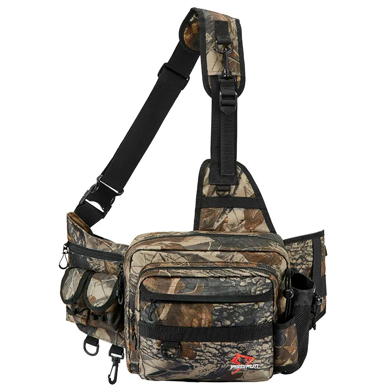 Piscifun многофункциональная нейлоновая сумка-слинг, водостойкая сумка для хранения рыболовных снастей на открытом воздухе, сумка-слинг через плечо - Цвет: Camouflage