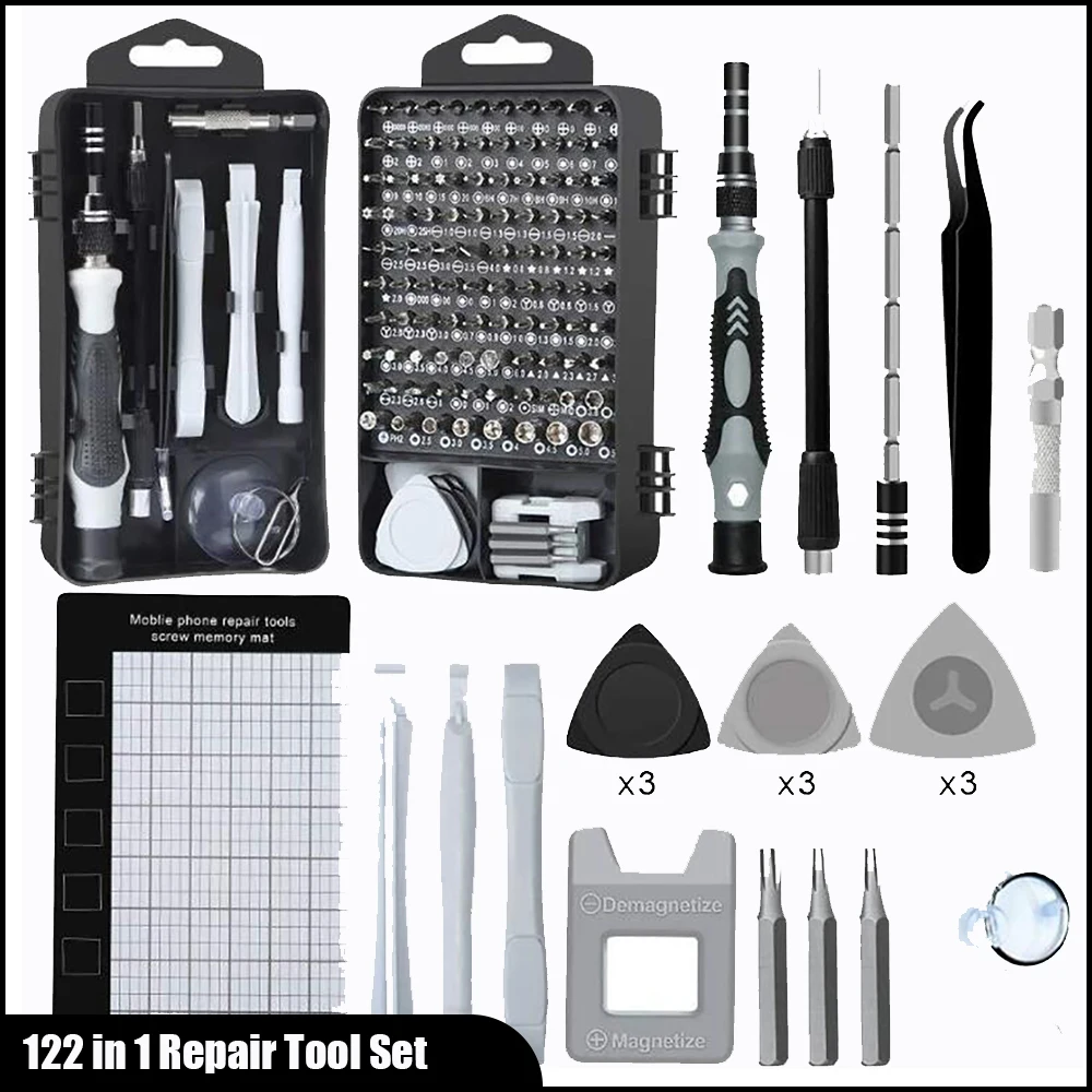 

122-in-1 Multifunctional Screwdriver Combination Apple Mobile Phones, Household Appliances Disassembly Kits