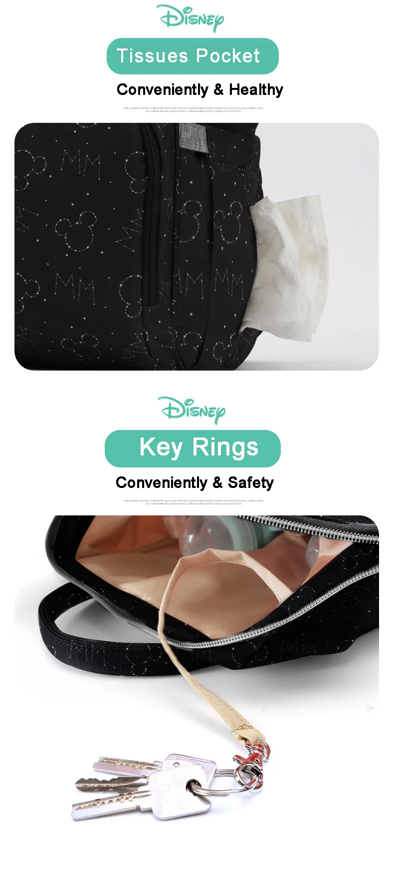 Disney Микки детские USB Пеленки сумки рюкзак для мам сумка для путешествий большой емкости мама сумка для ребенка многофункциональная детская коляска сумка