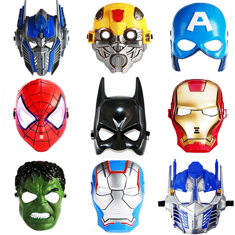 

JSH Halloween Mask Men And Women Children Cartoon Animation zhu qing tian Spider-Man People lv ju Shining Captain America