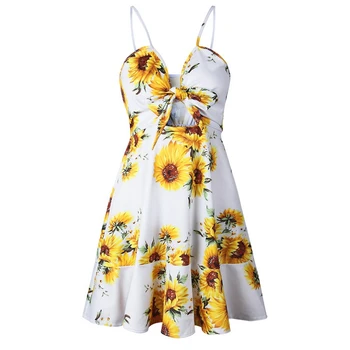 

Dihope Summer Dihopen Women Dress Sleeveless Spaghetti Strap VNeck Beach Floral Tank Dress Girl Tunic Sundress Vestidos