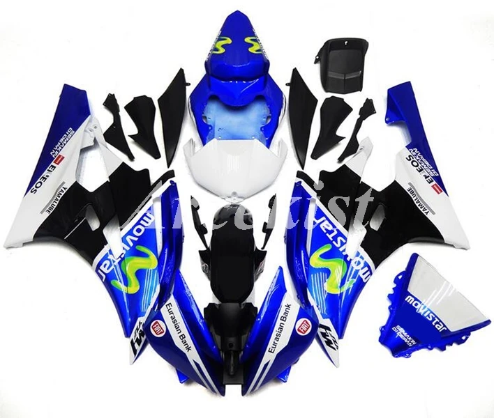 Литьевая форма) ABS мотоцикл Полный обтекатели комплект для YAMAHA YZF-R6 2006 2007 06 07 R6 Кузов Набор Movistar